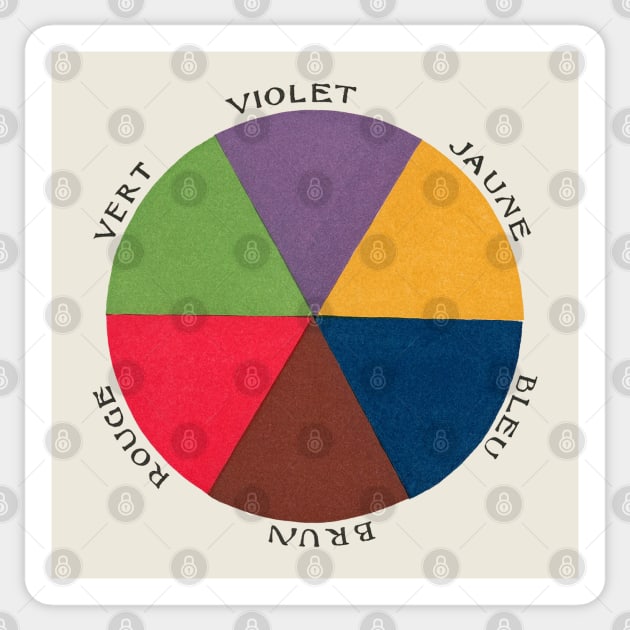 Vintage French Color Wheel Illustration Art Sticker by CultOfRomance